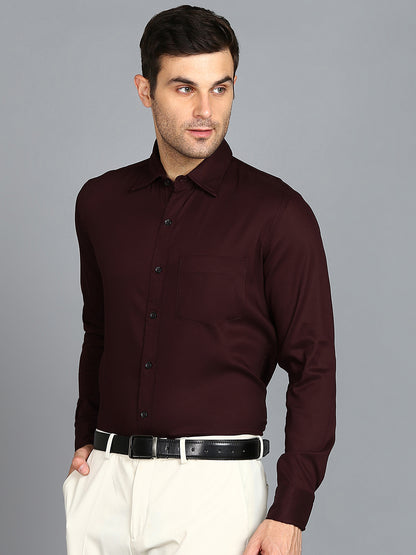 Solid Wine Slim Fit Shirt