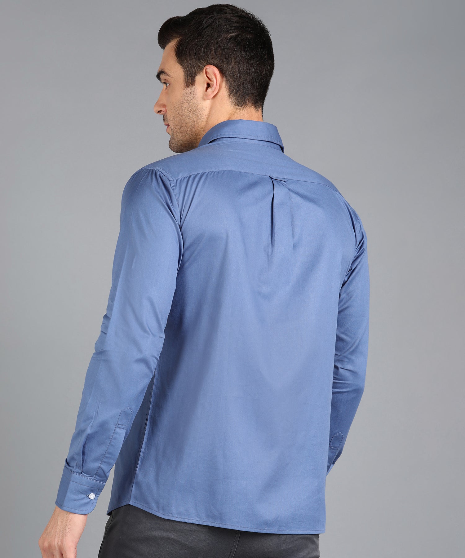 Solid Blue Slim Fit Shirt