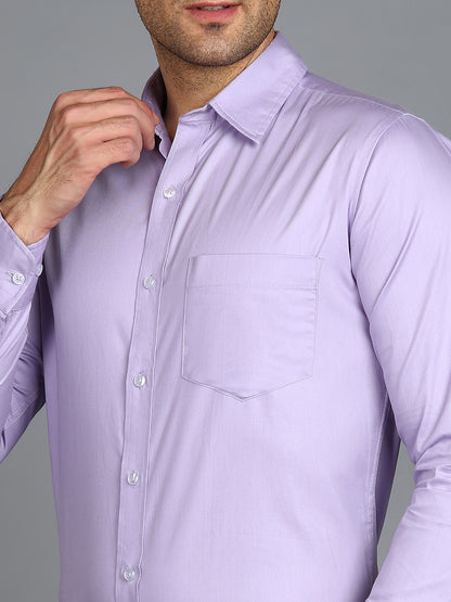 Solid Violet Slim Fit Shirt