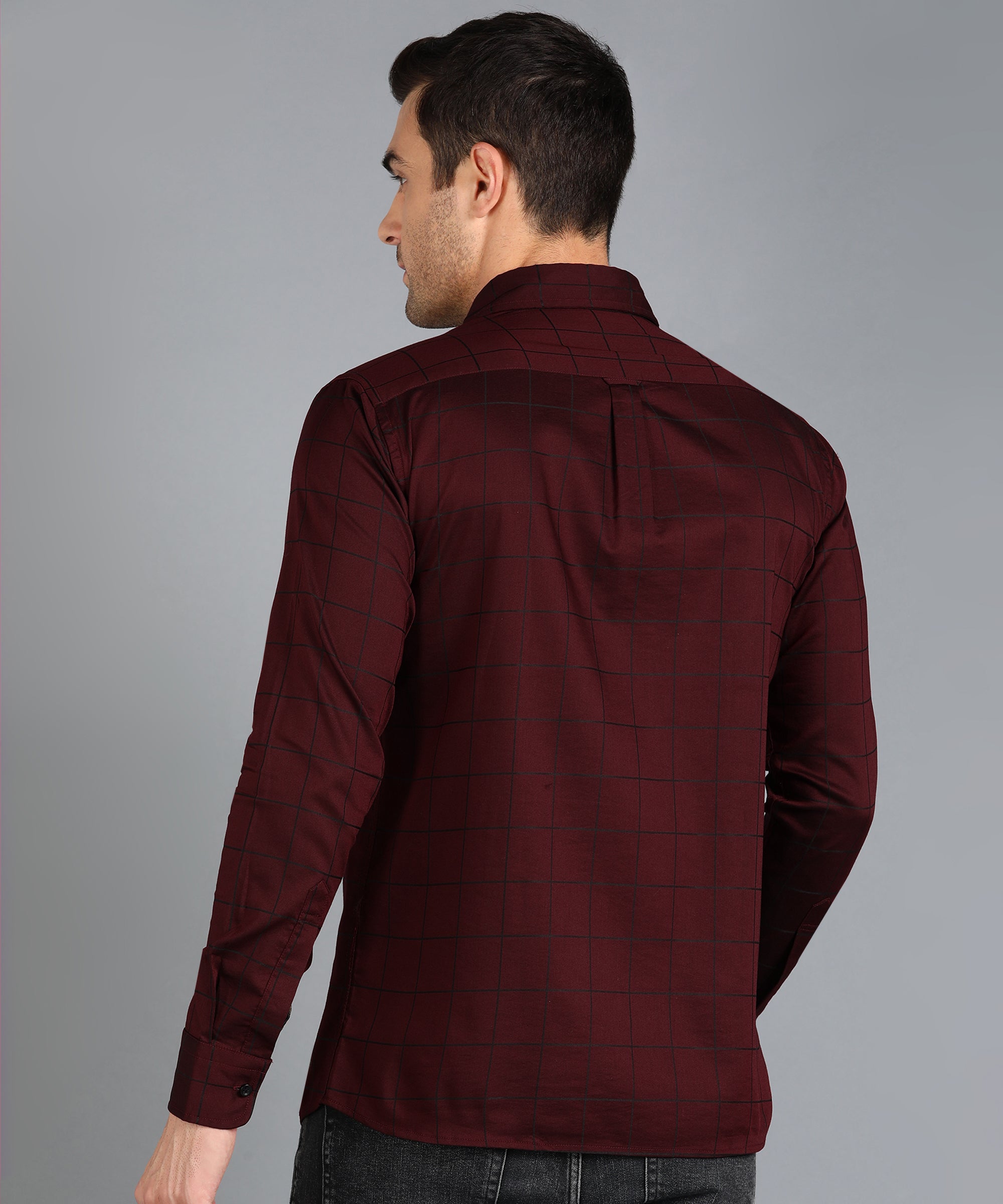 Red Checked Slim Fit Shirt