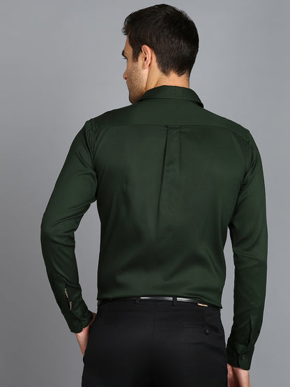 Solid Green Slim Fit Shirt