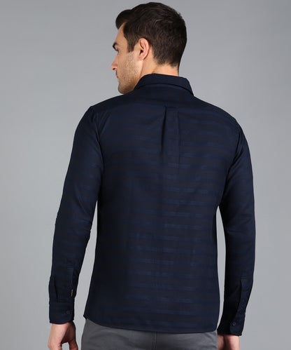 Dark Blue Striped Slim Fit Shirt
