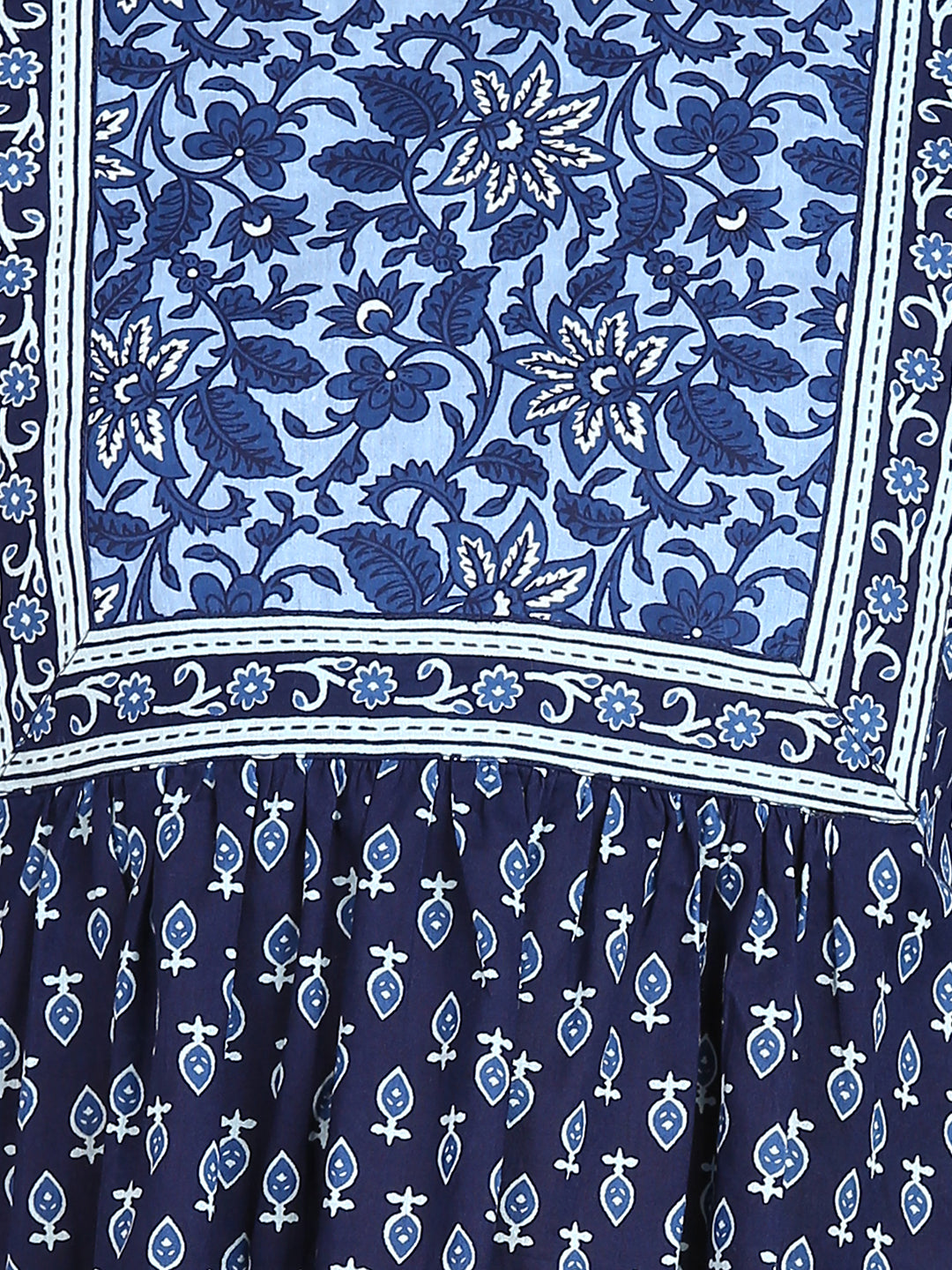 Indigo Blue Floral Printed Top