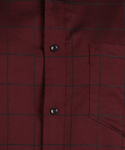 Red Checked Slim Fit Shirt