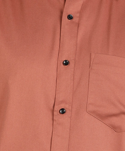 Rust Red Solid Slim Fit Shirt