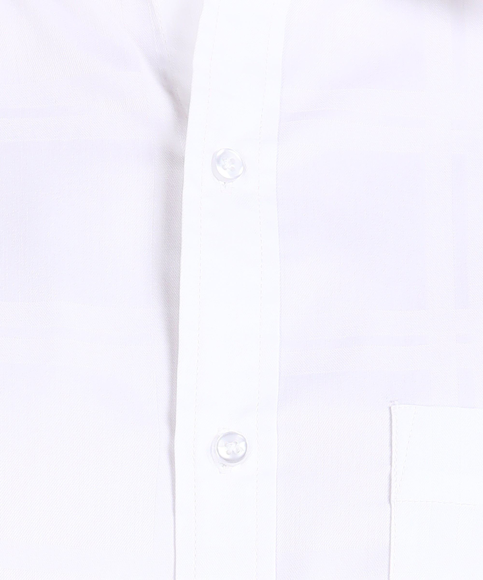 Self Design White Slim Fit Shirt