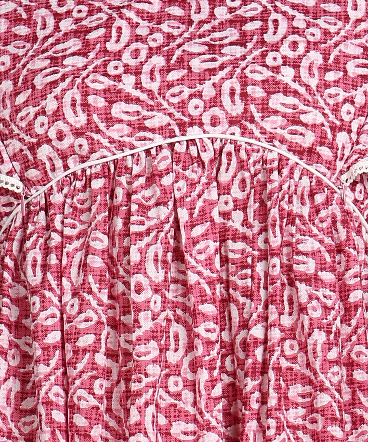 Pink &amp; White Printed Maternity Wear Midi Dress