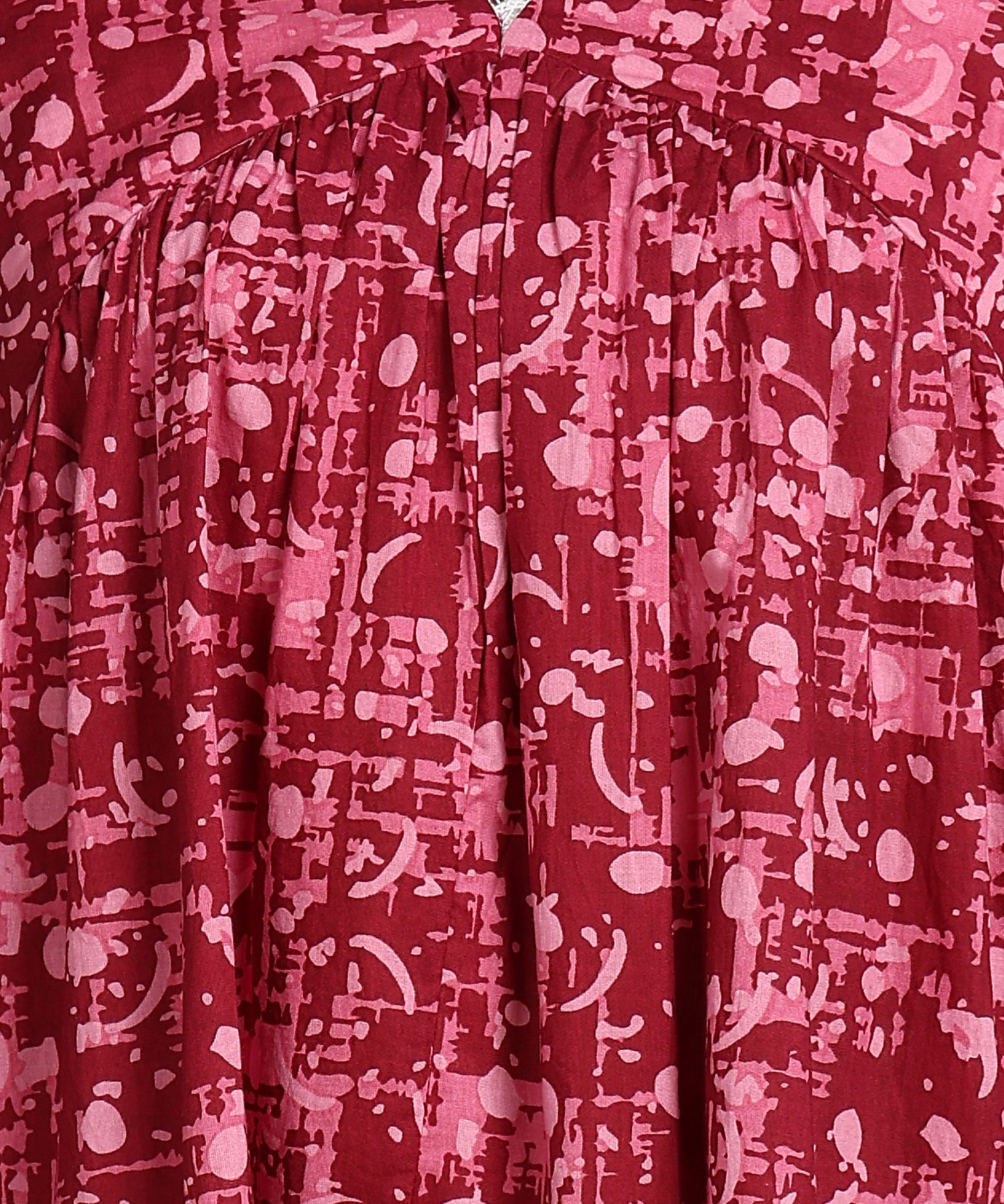 Magenta &amp; Pink Printed Maternity Wear Midi Dress