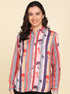 Multicolor Strip & Floral Printed Shirt - Znxclothing