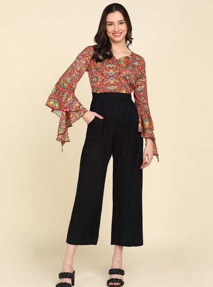 Multicolor Ethnic Modifs Printed Jumpsuit - Znxclothing