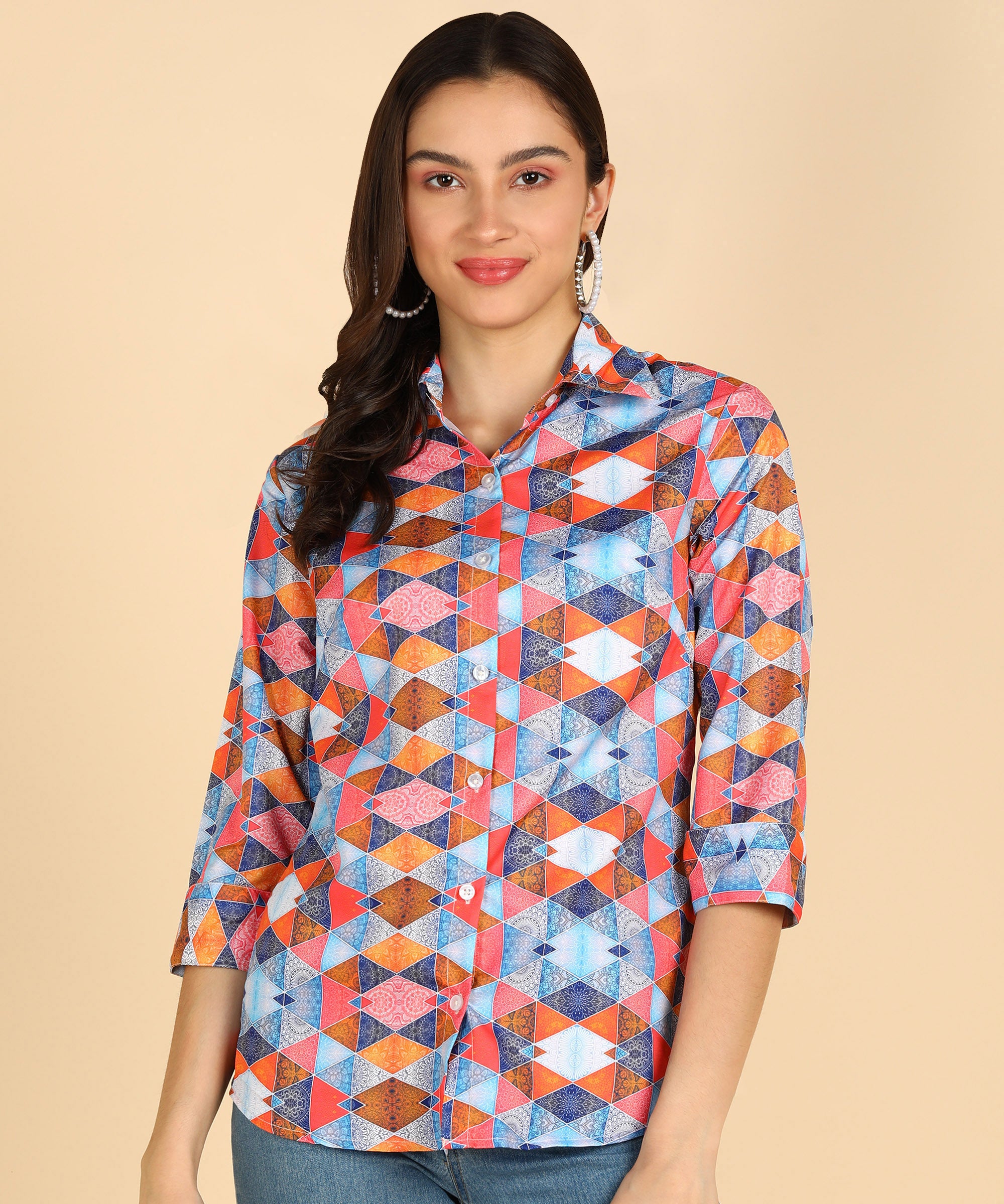 Geomatric Printed Multicolor Shirt