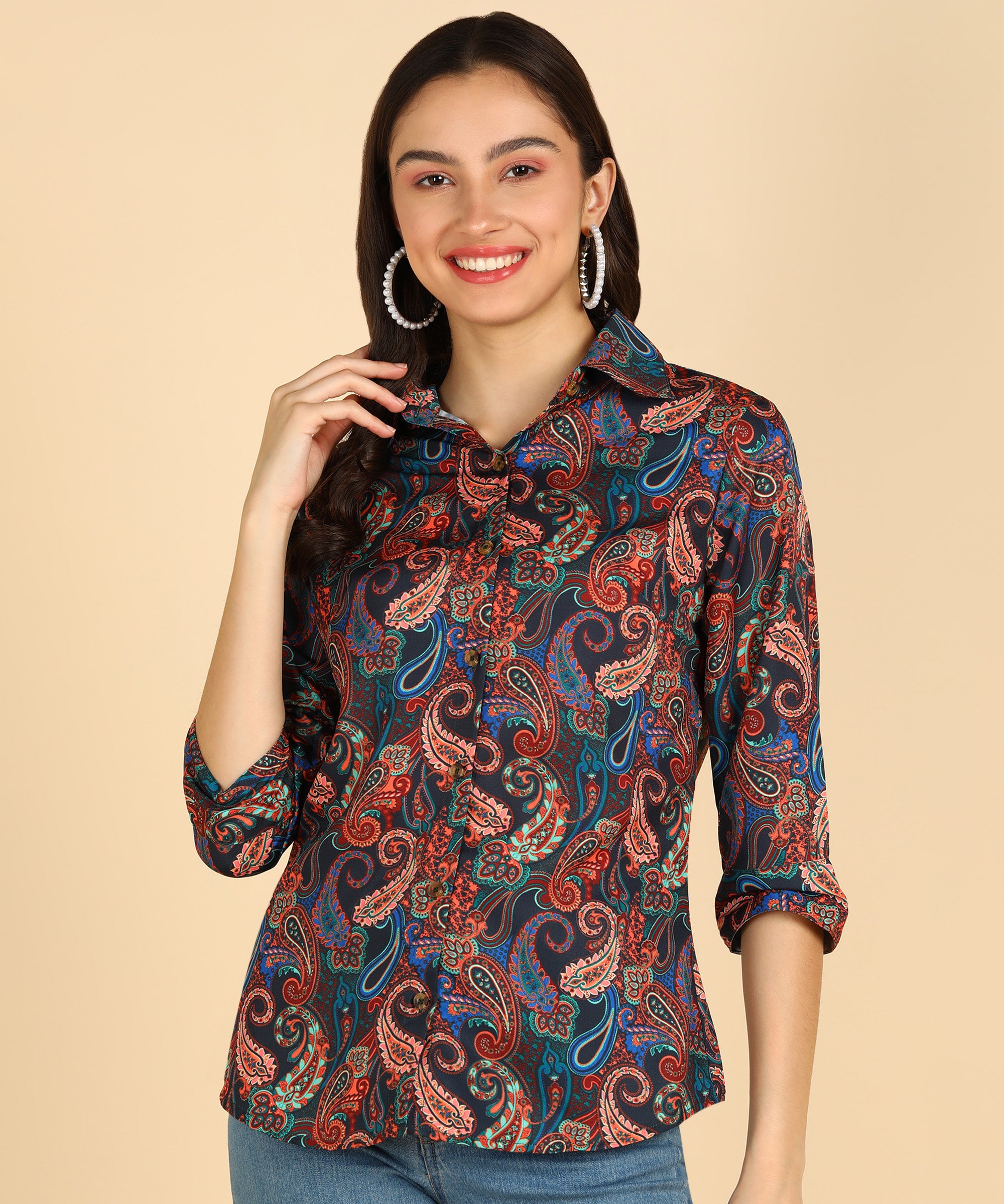 Ethnic Printed Multicolor Shirt