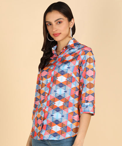 Geomatric Printed Multicolor Shirt