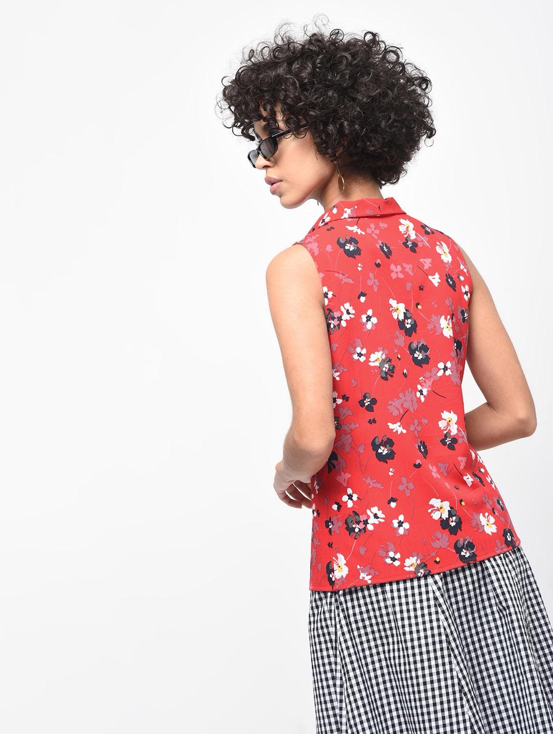 Tie Knot Floral Top - Znxclothing