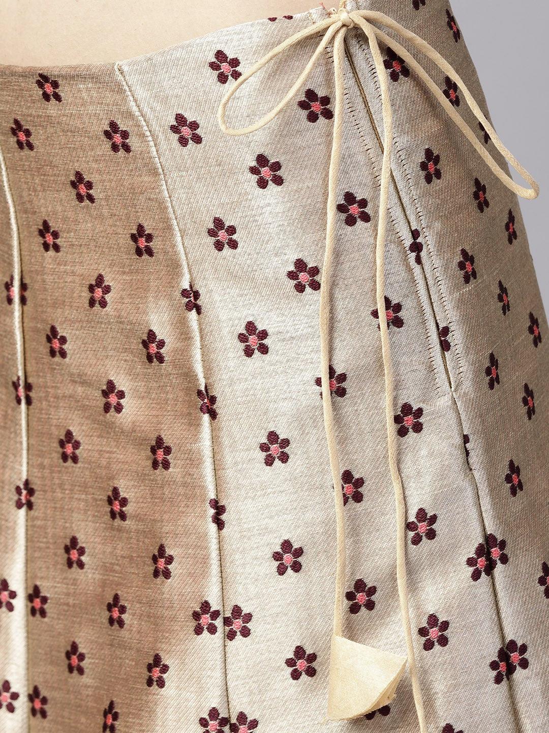 Multicolor Woven Design Lehenga With Choli (Fully Stitched) - Znxclothing