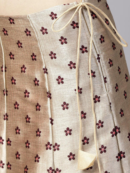 Multicolor Woven Design Lehenga With Choli (Fully Stitched) - Znxclothing