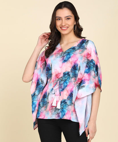 Multi Color Ombre Printed Kaftan Top - Znxclothing
