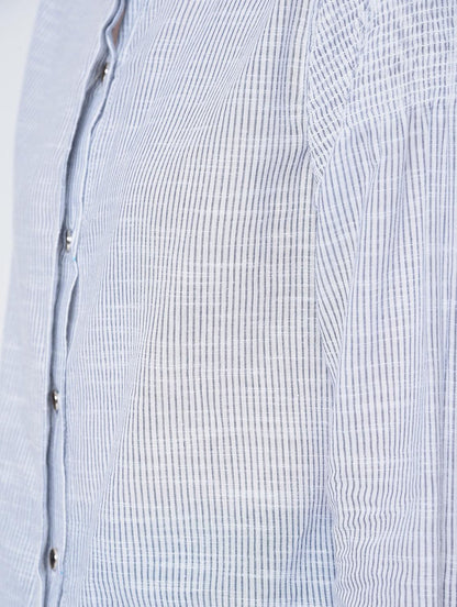 Concealed Placket Striped Shirt - Znxclothing