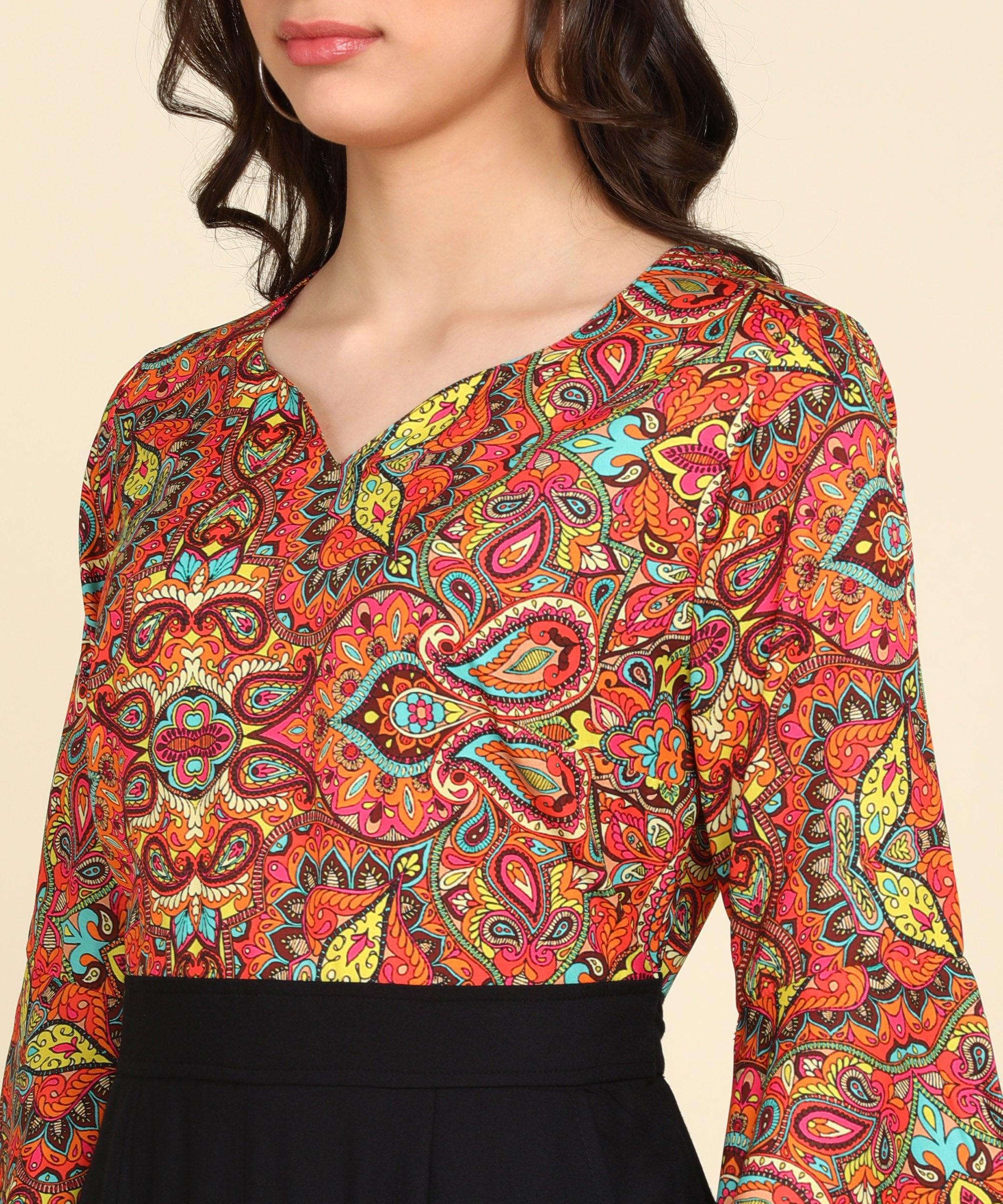 Multicolor Ethnic Modifs Printed Jumpsuit - Znxclothing