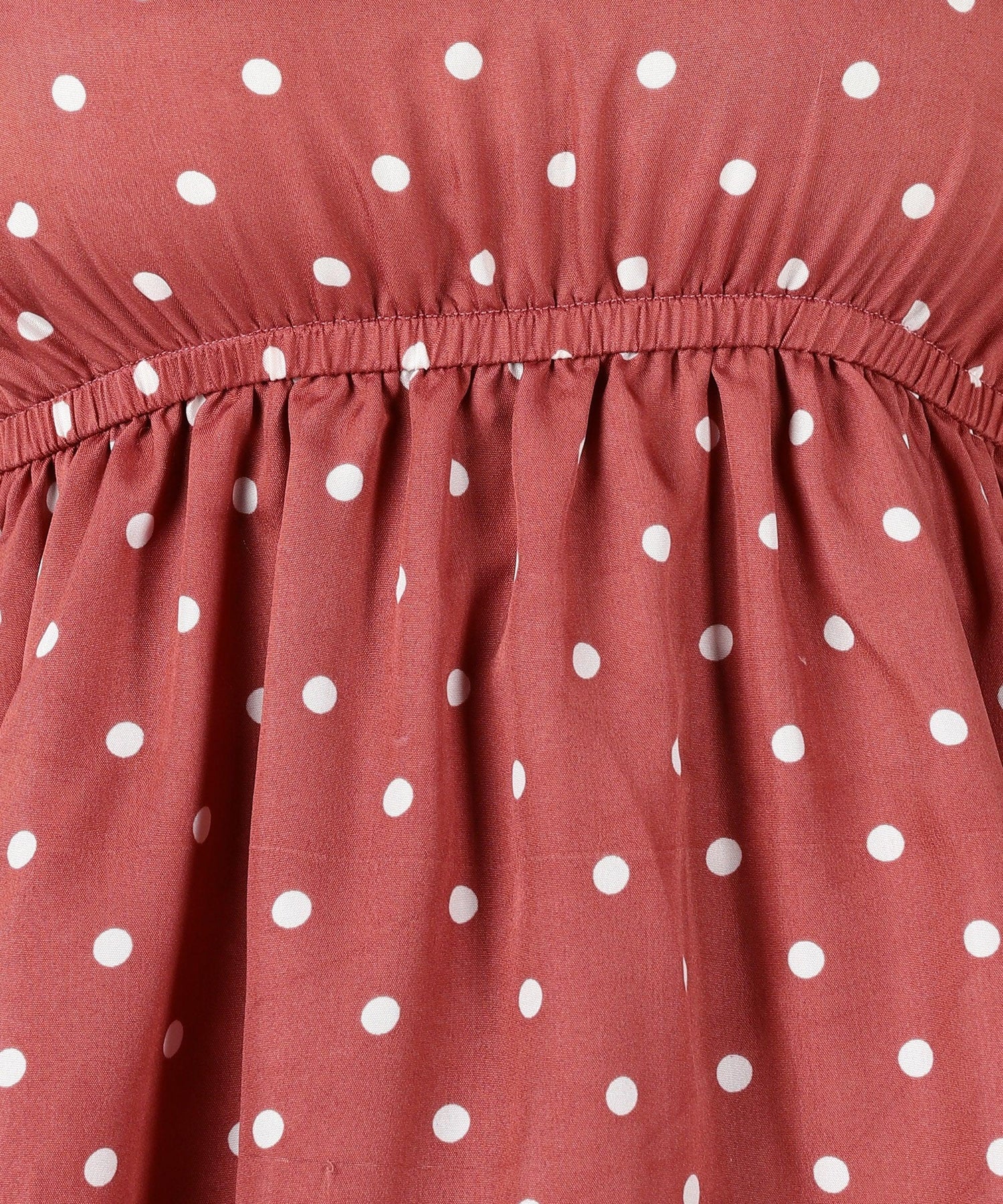 Znx Women White Dot Printed Pink Tiered Dress - Znxclothing