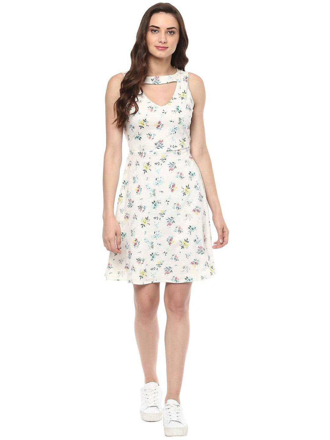 Floral Tie-Up Dress - Znxclothing