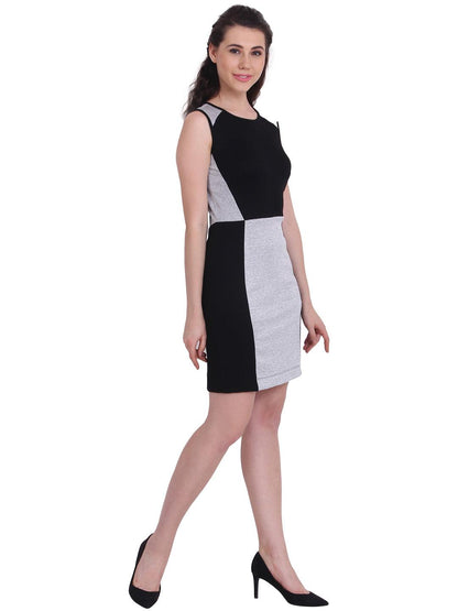 Solid Black sleeveless Dress - Znxclothing
