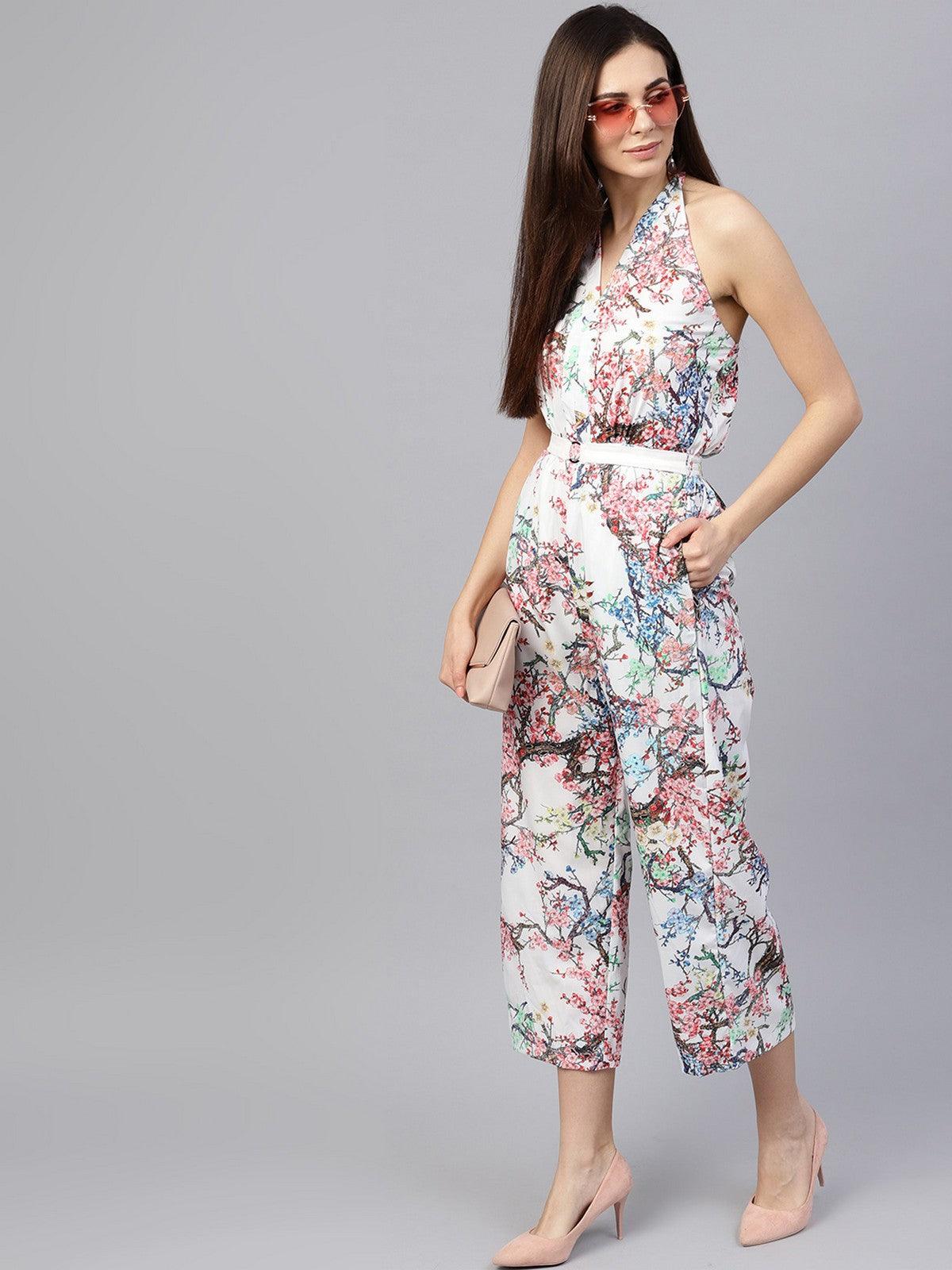 Tropical Printed Jumpsuit (Fully Stitched) - Znxclothing