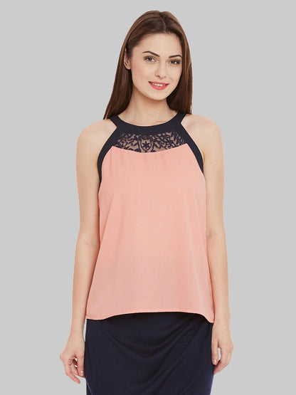 Contrast Lace Top - Znxclothing