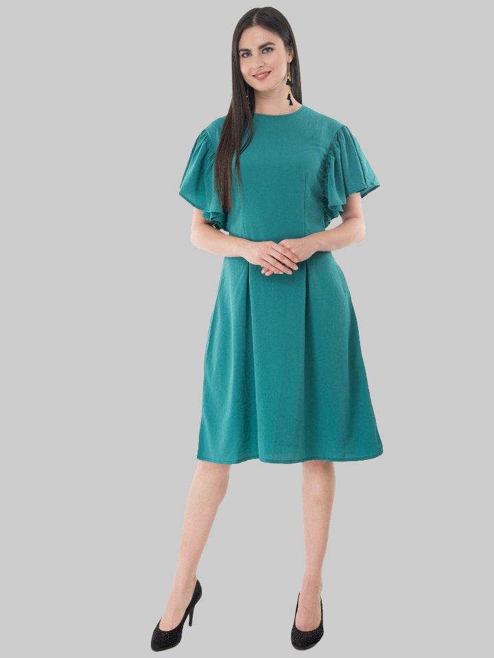 Women Sea Green Dress - Znxclothing