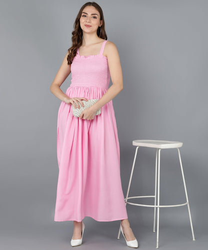 Baby Pink Smorking Dress - Znxclothing