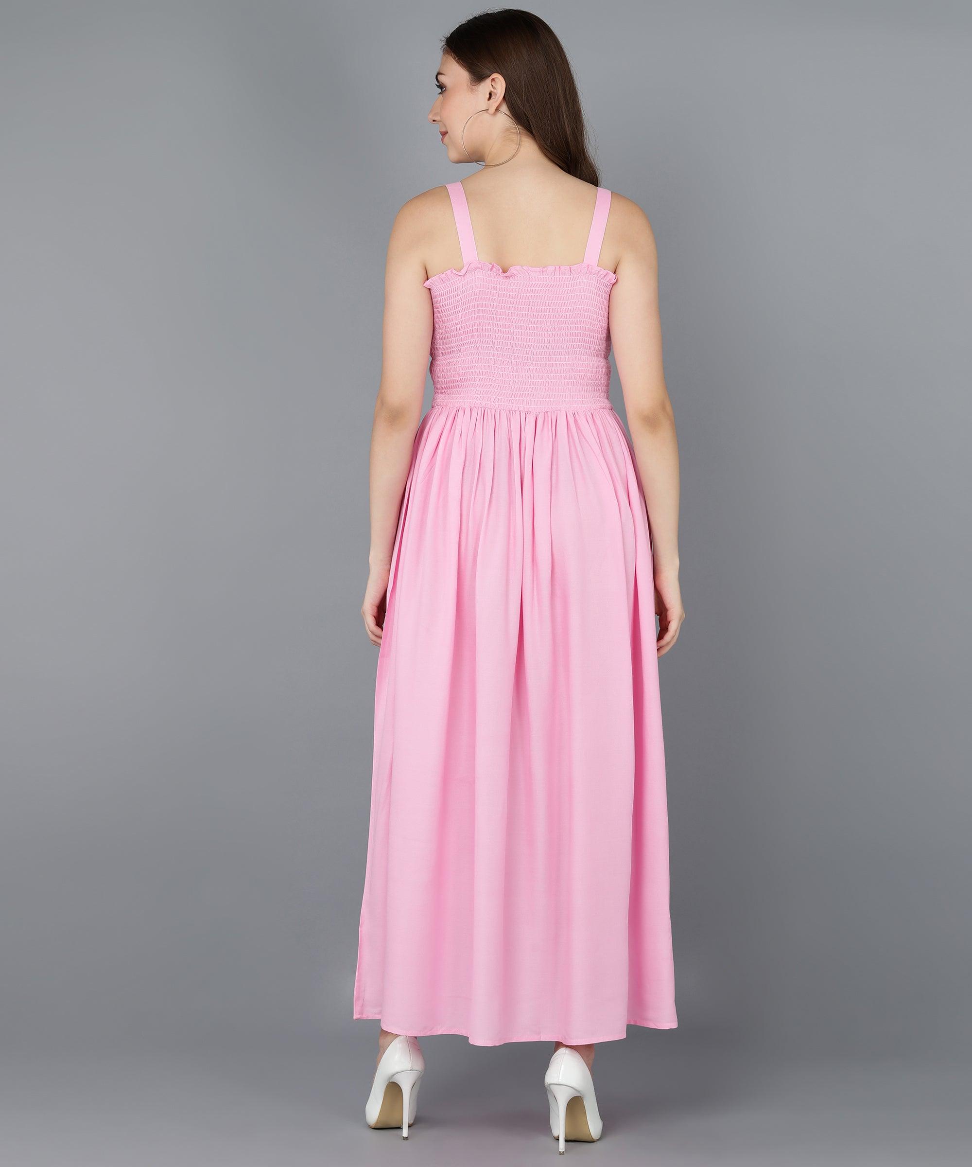 Baby Pink Smorking Dress - Znxclothing