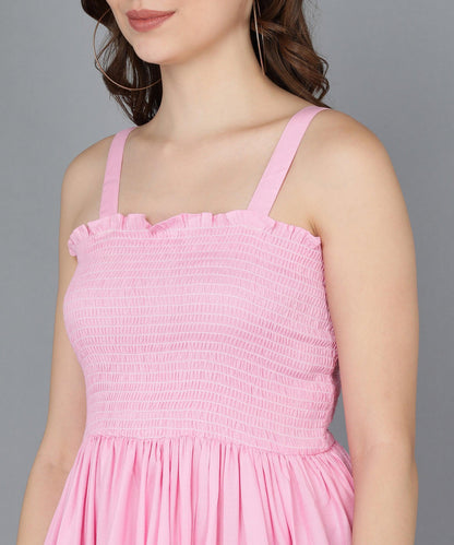 Baby Pink Smorking Dress - Znxclothing