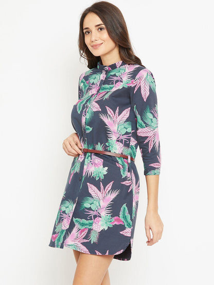 Palm printed blazer dress - Znxclothing