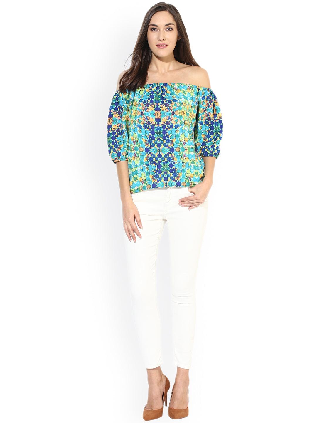 Multicoloured Printed Top - Znxclothing