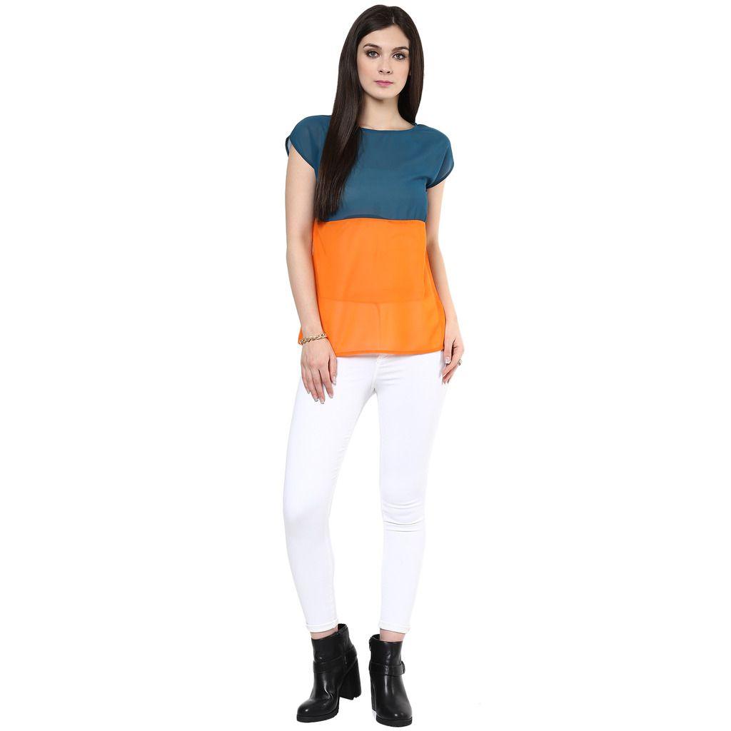 Vibrant Color-Block Top - Znxclothing