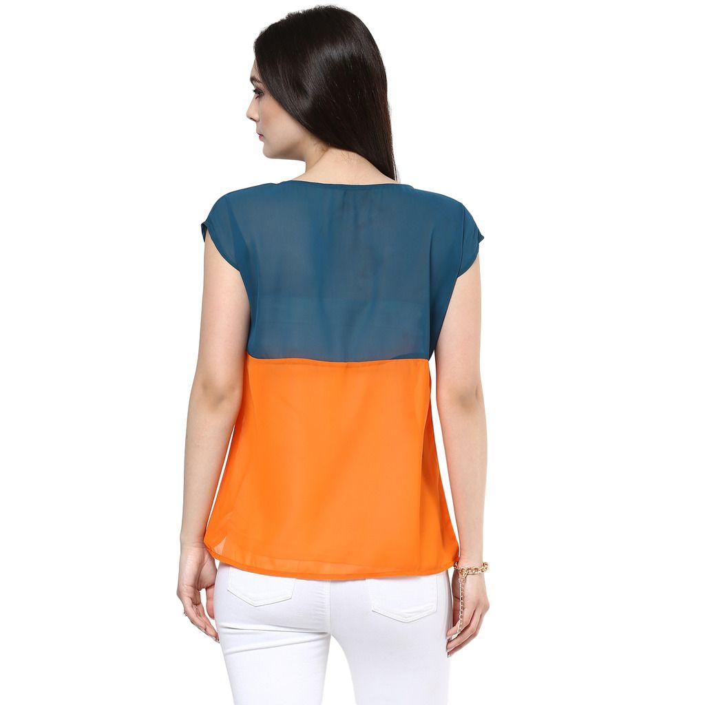 Vibrant Color-Block Top - Znxclothing