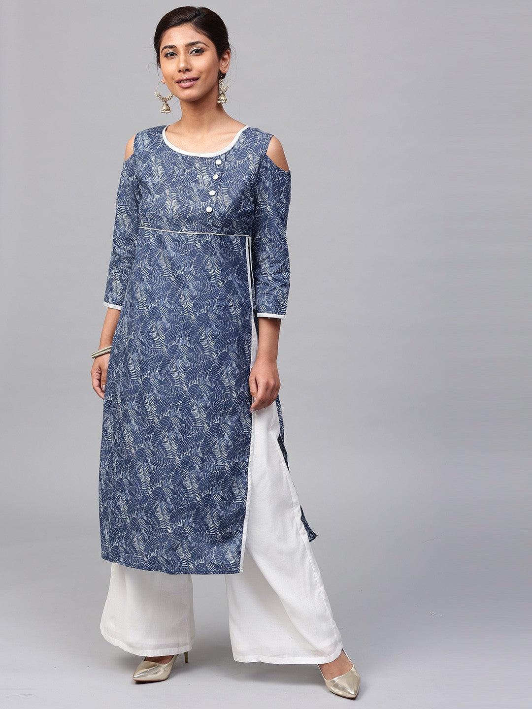 50 Latest Types of Cold Shoulder Kurti Sleeves Designs (2022) - Tips and  Beauty | Cold shoulder kurti, Kurti neck designs, Designer kurti patterns