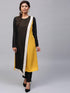 Yellow & Black Colorblock A-Line Kurta (Fully Stitched) - Znxclothing