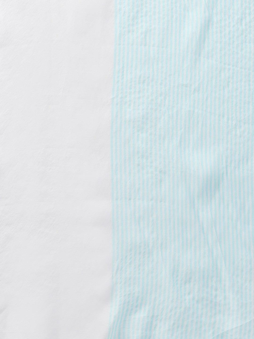 White &amp; Blue Woven Design Dupatta - Znxclothing